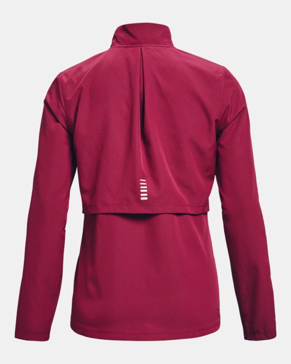 Women's UA OutRun The Rain II Jacket in Maroon image number 6
